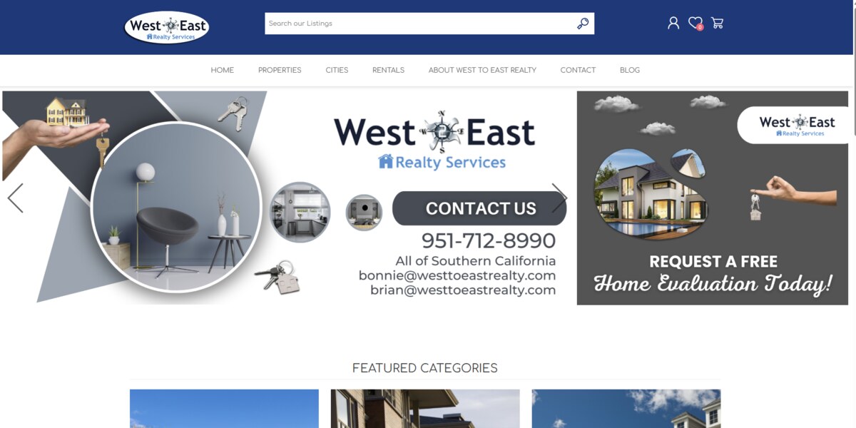 West to East Realty real estate website
