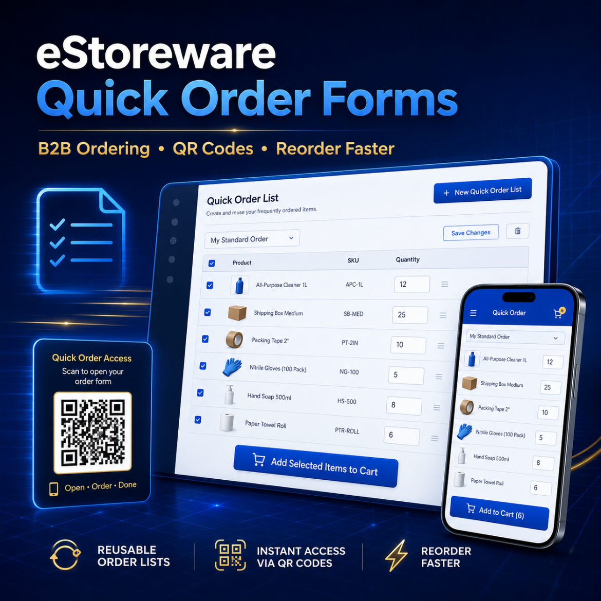 Picture of 14-Day Trial - eStoreware Quick Order Forms – B2B Ordering, Shared Forms & QR Codes