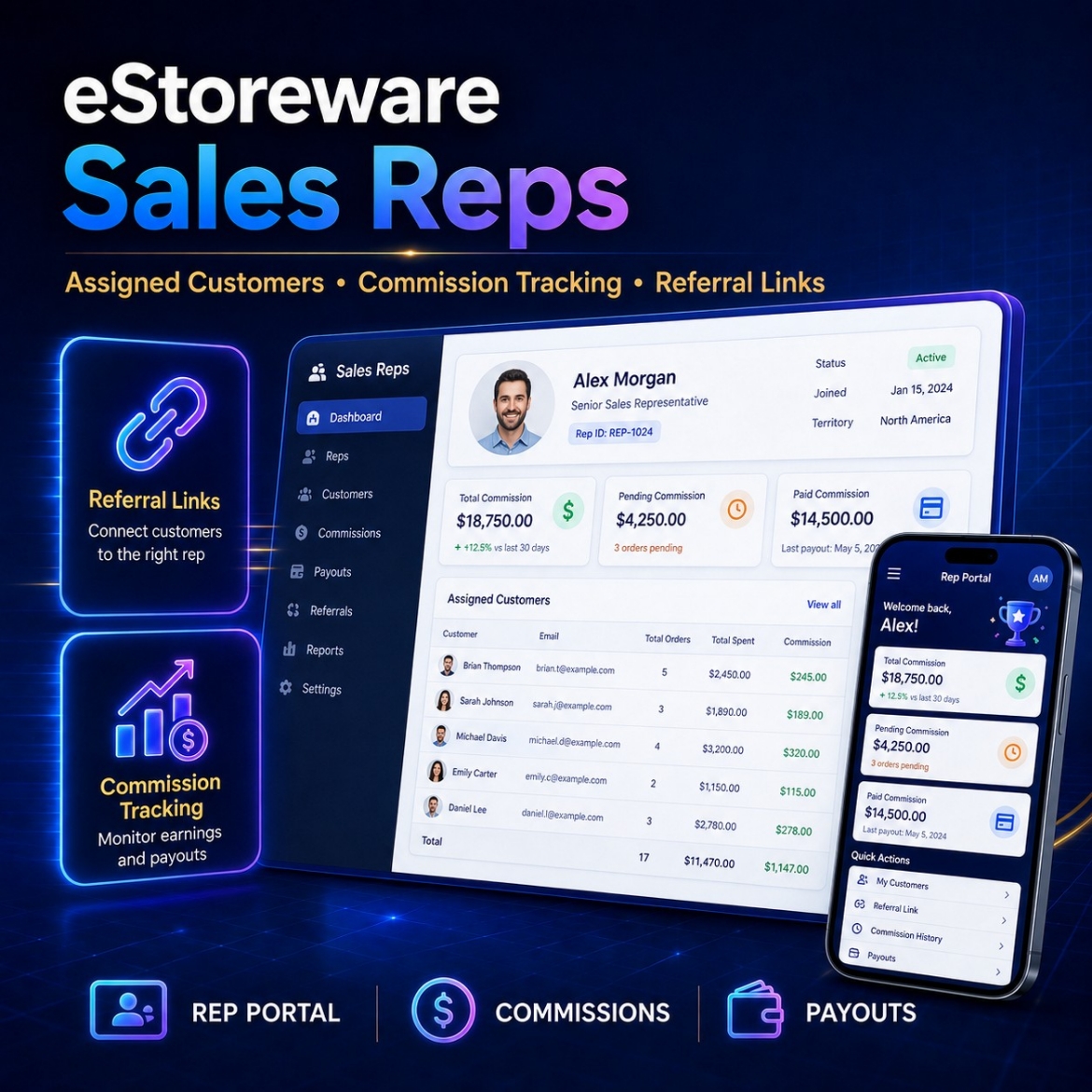 Picture of eStoreware Sales Reps & Commissions for nopCommerce
