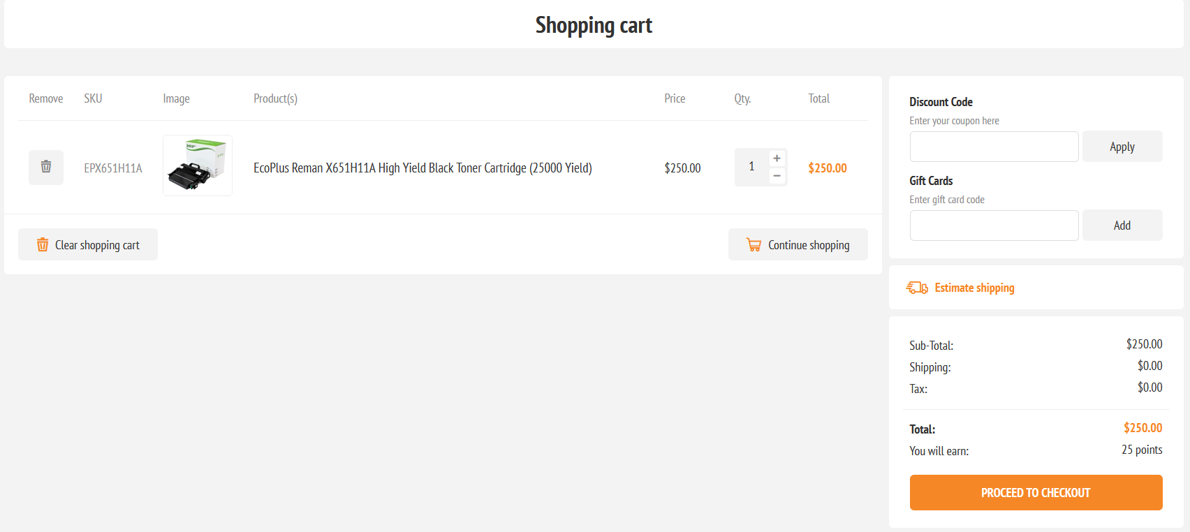Approved quote price in the shopping cart